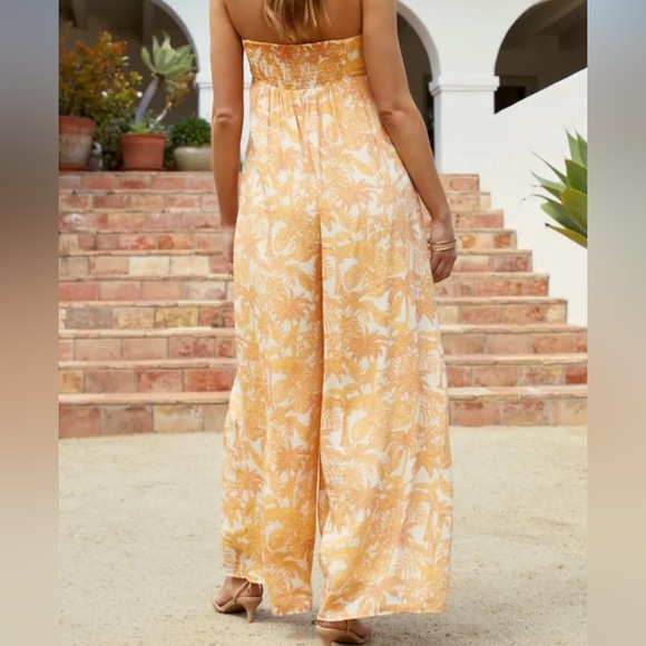 Vici - Coconut Grove Strapless Jumpsuit - Orange - XL - Picture 3 of 6